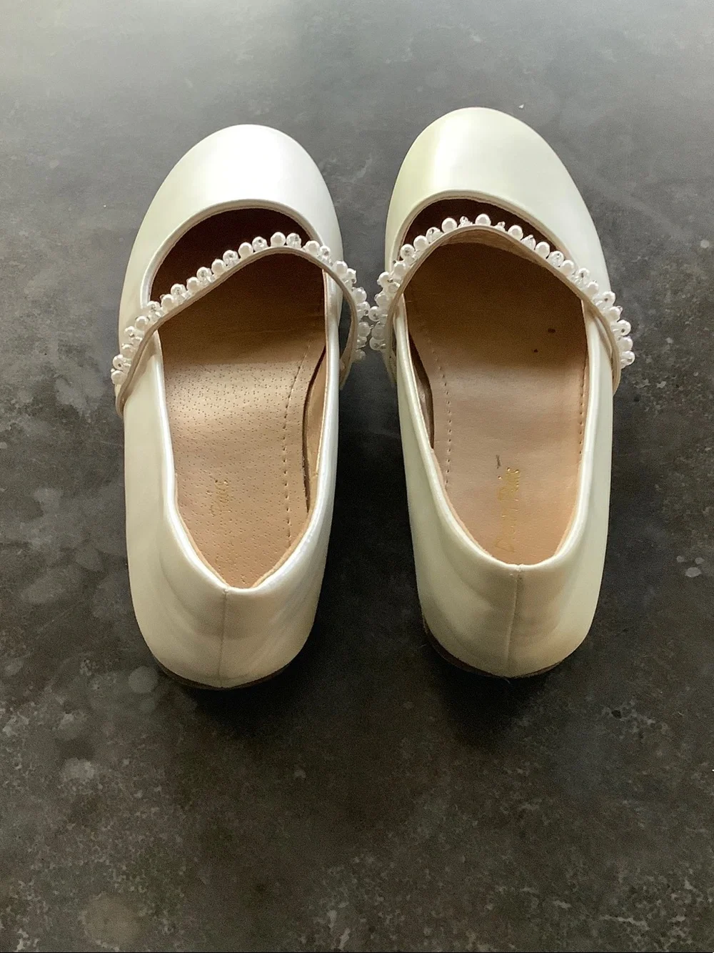 Dream Pairs Ivory Pearl-Strap Mary Jane Kids Shoes
